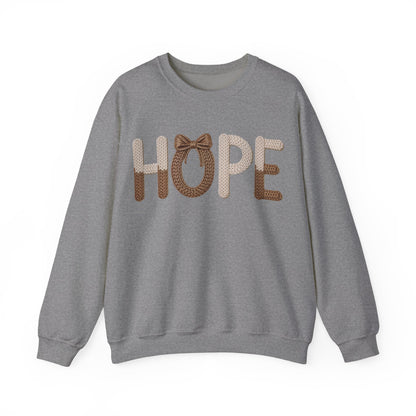 Hope Faux Yarn Unisex Heavy Blend™ Crewneck Sweatshirt