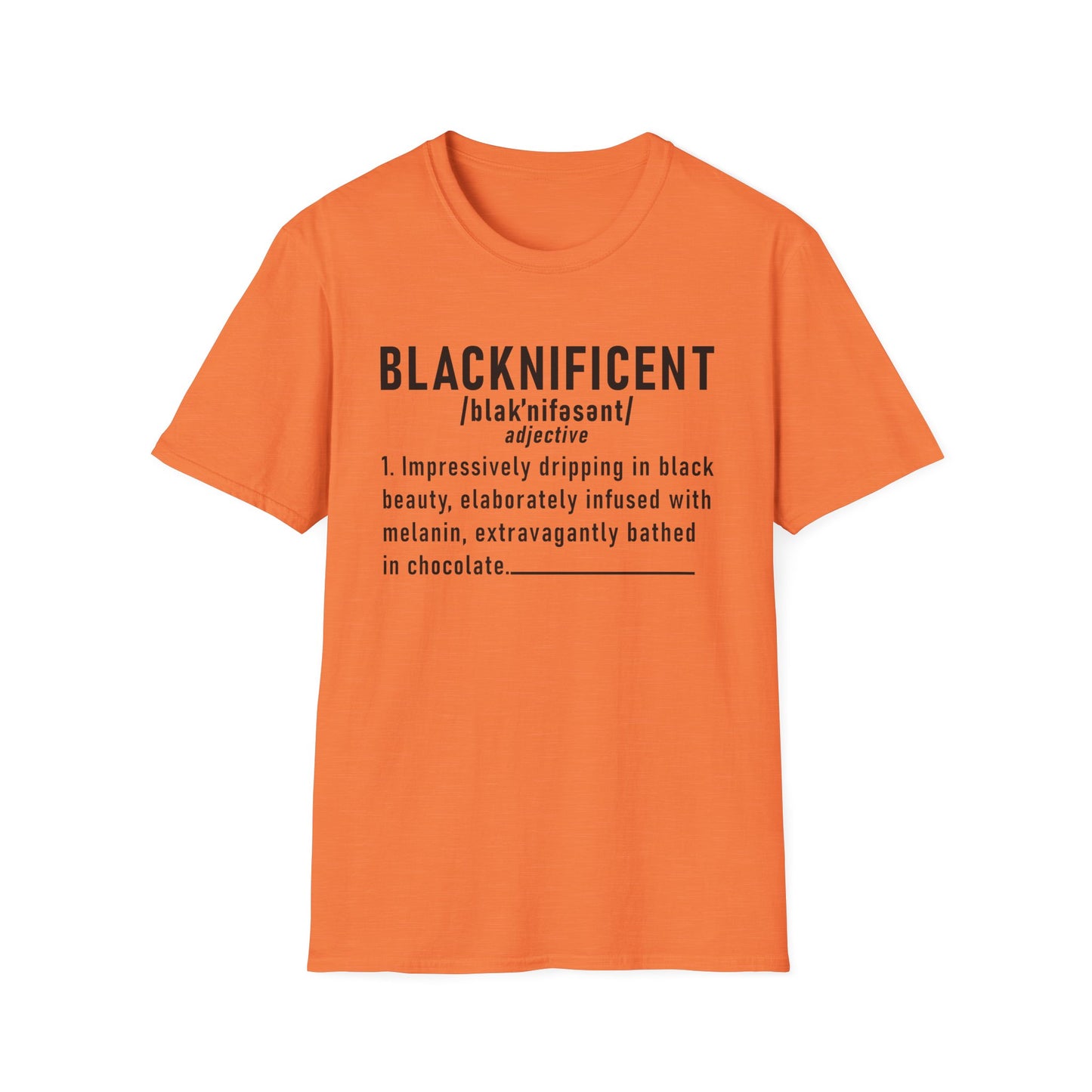 Blacknificent Unisex Softstyle T-Shirt | Inspirational Tee, Melanin Pride Shirt, Gift for Her/Him, Everyday Wear, Celebration Tee