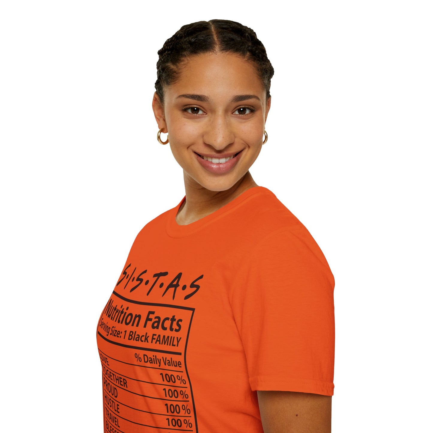 Sistas nutrition facts Unisex Softstyle T-Shirt