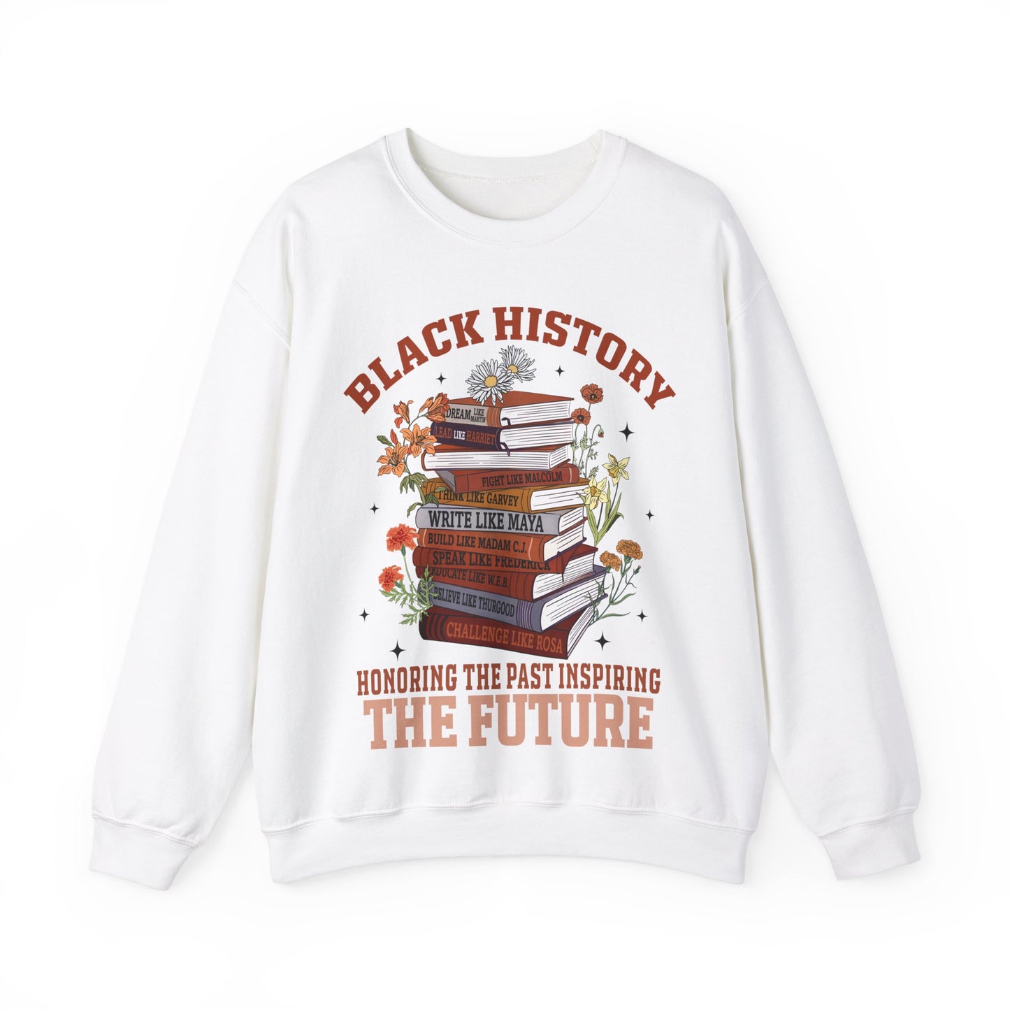 Black History book stacks 2 Unisex Heavy Blend™ Crewneck Sweatshirt