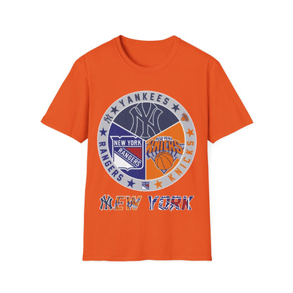 NY sports teams nyy nyk nyr Unisex Softstyle T-Shirt
