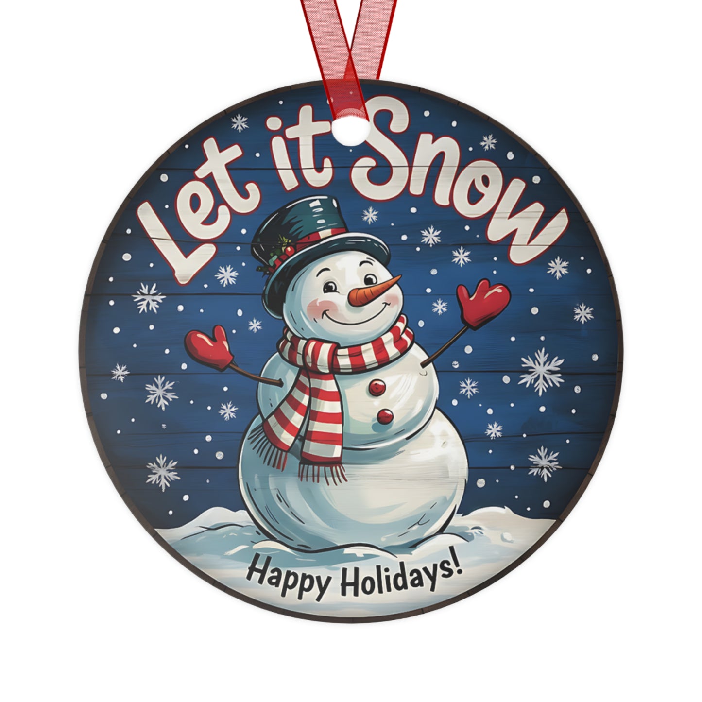 Let it Snow Metal Ornaments