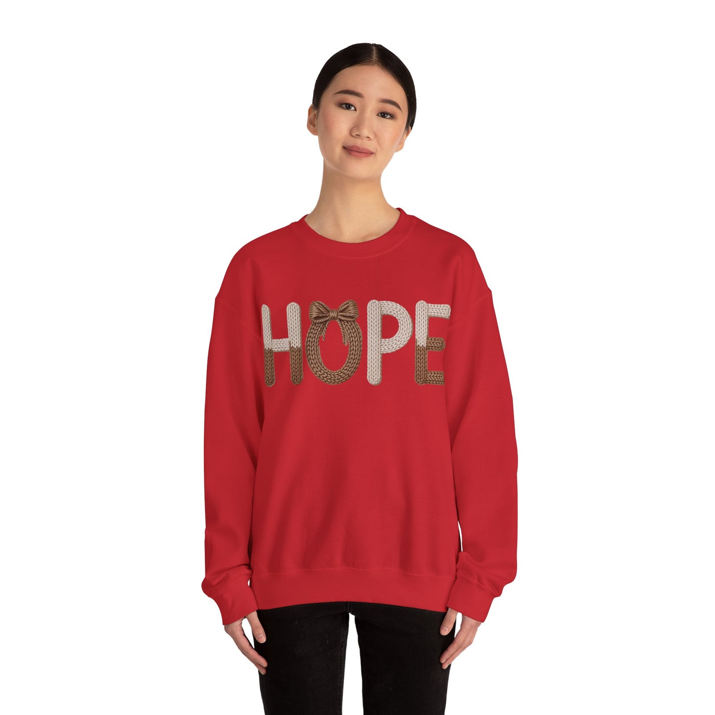 Hope Faux Yarn Unisex Heavy Blend™ Crewneck Sweatshirt