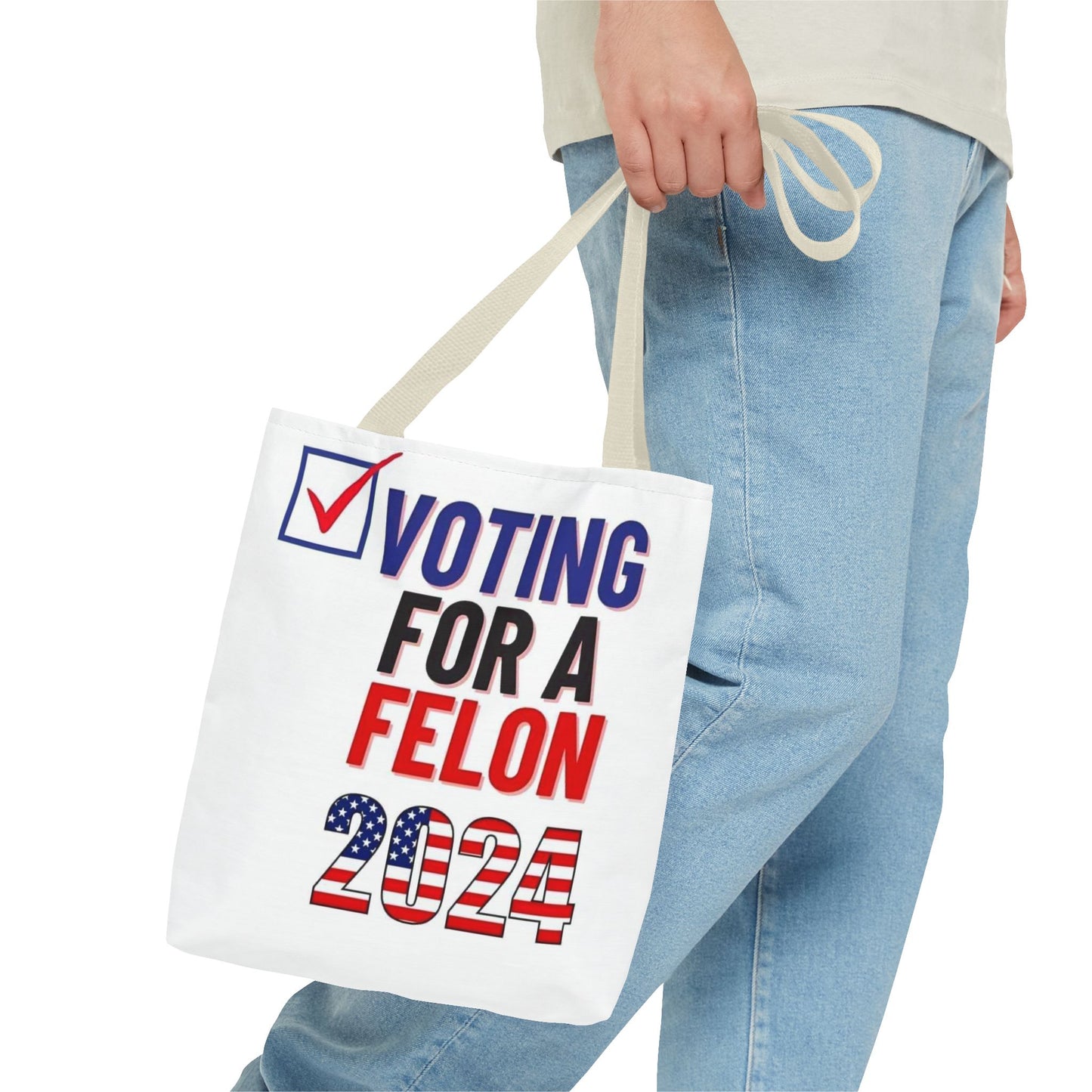 Voting for a Felon 2024 Tote Bag (AOP)