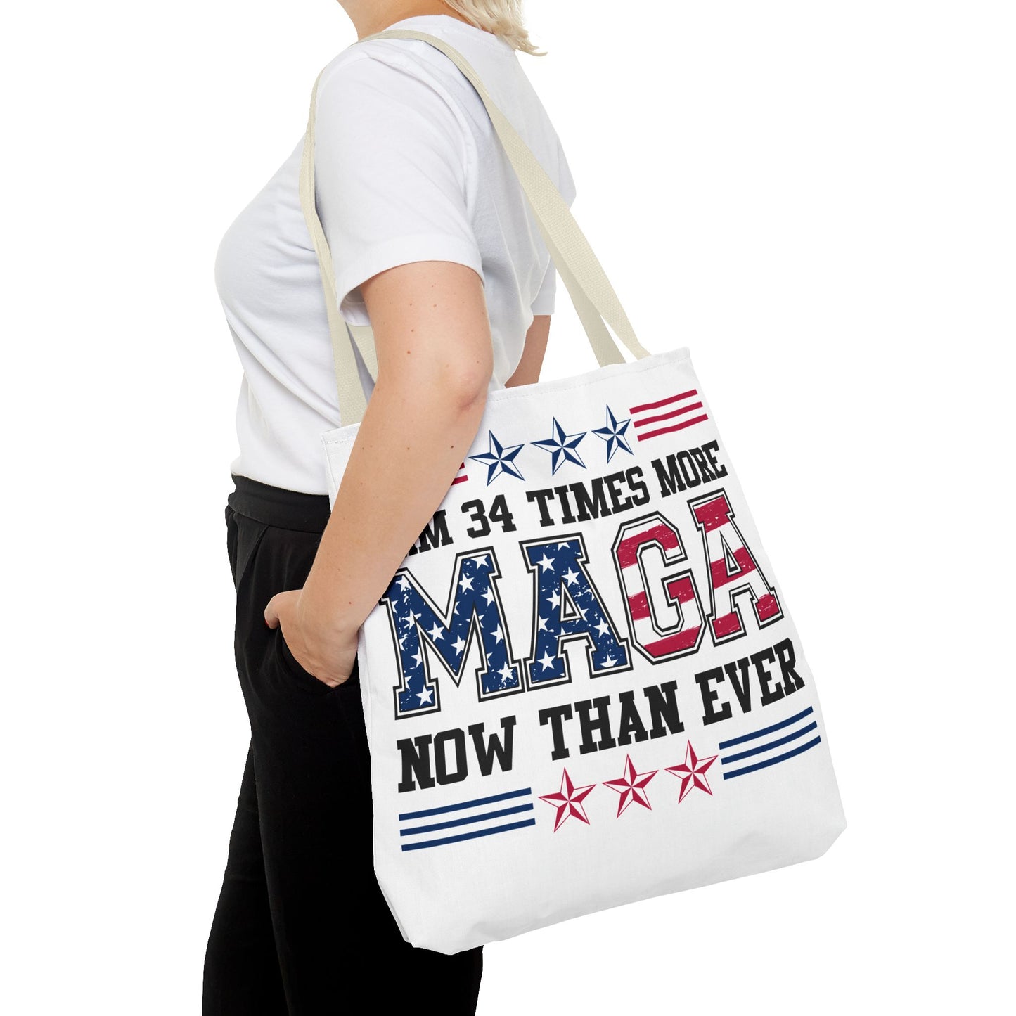 I am 34 times more maga Tote Bag (AOP)