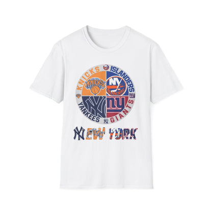 New York sports teams nyk nyi nyg nyy Unisex Softstyle T-Shirt
