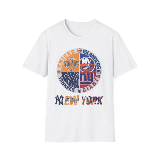 New York sports teams nyk nyi nyg nyy Unisex Softstyle T-Shirt
