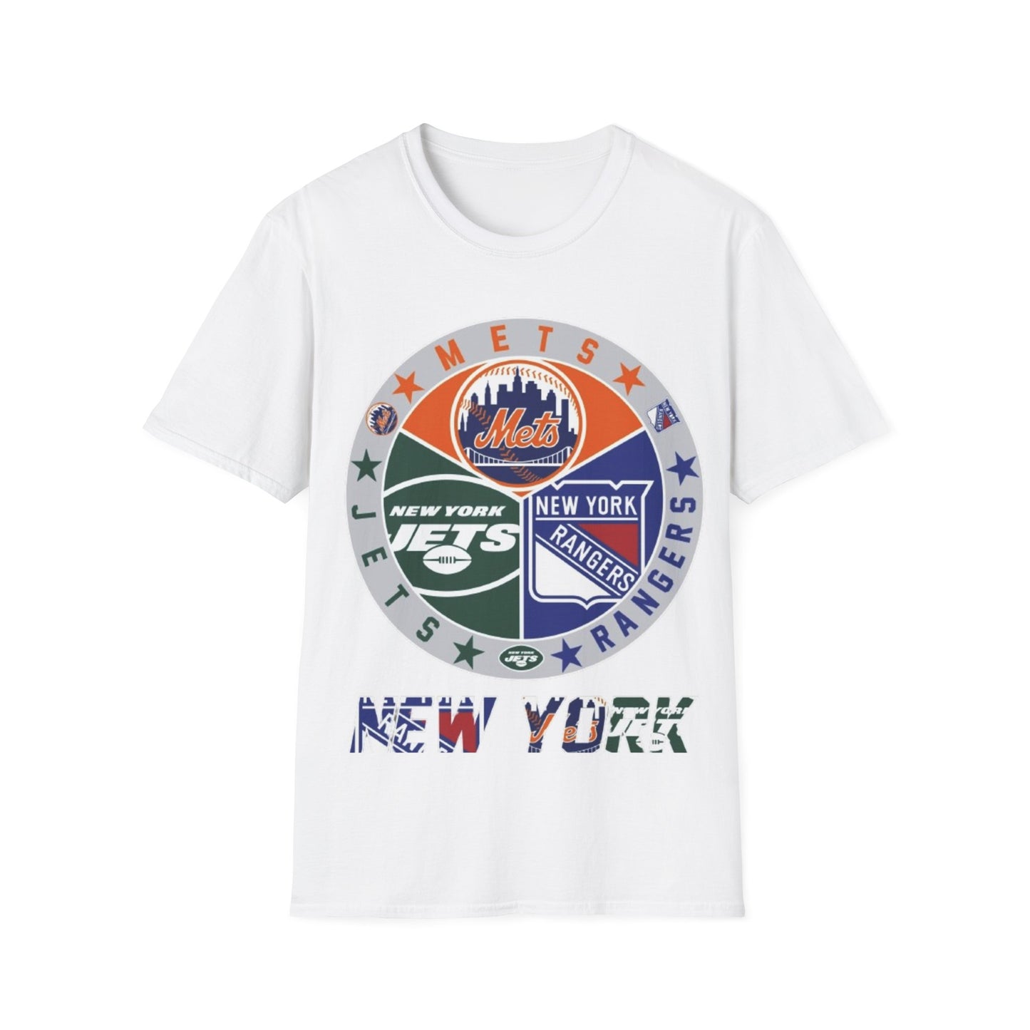 NY sports teams nym nyr nyj Unisex Softstyle T-Shirt