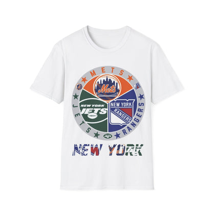 NY sports teams nym nyr nyj Unisex Softstyle T-Shirt