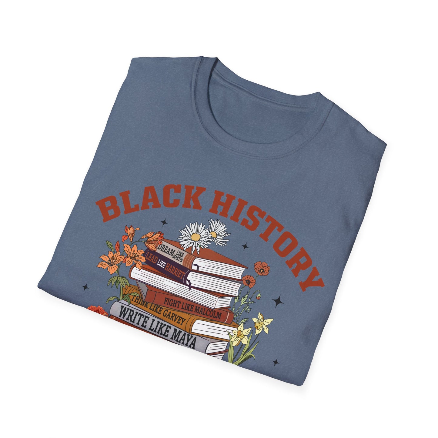 Black History book stack Unisex Softstyle T-Shirt