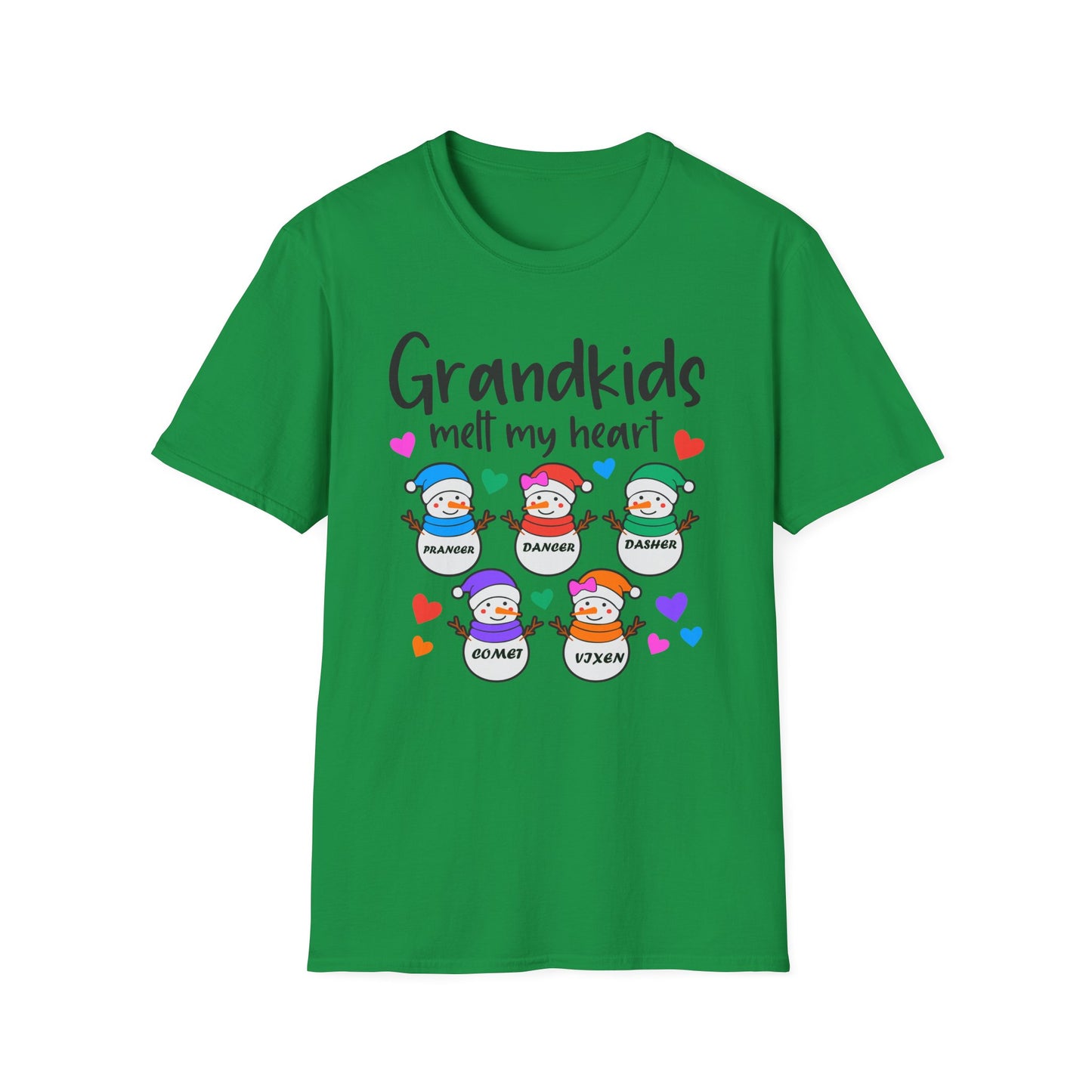 Grandkids melt my heart customizable Unisex Softstyle T-Shirt