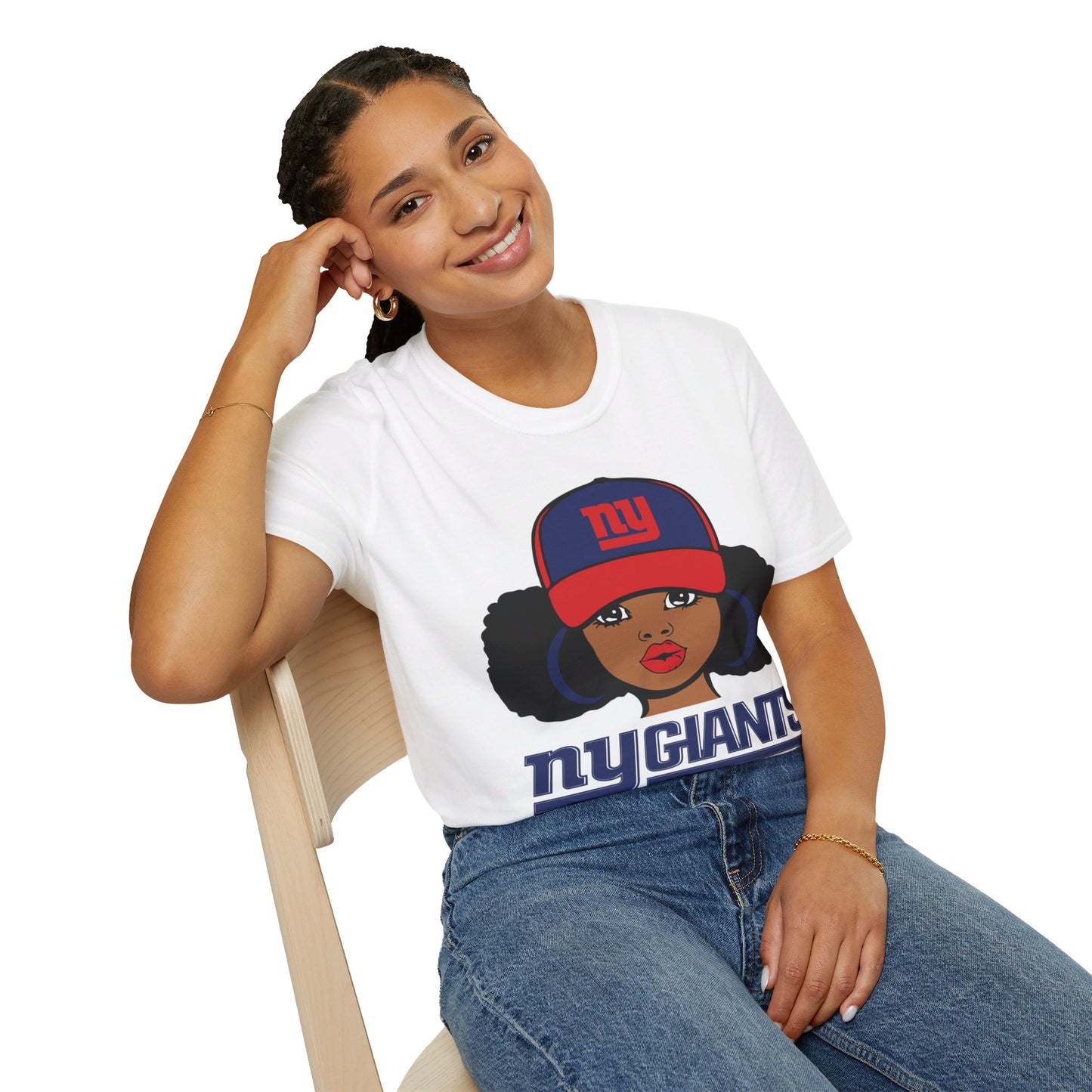 NY Girl with puffs Unisex Softstyle T-Shirt