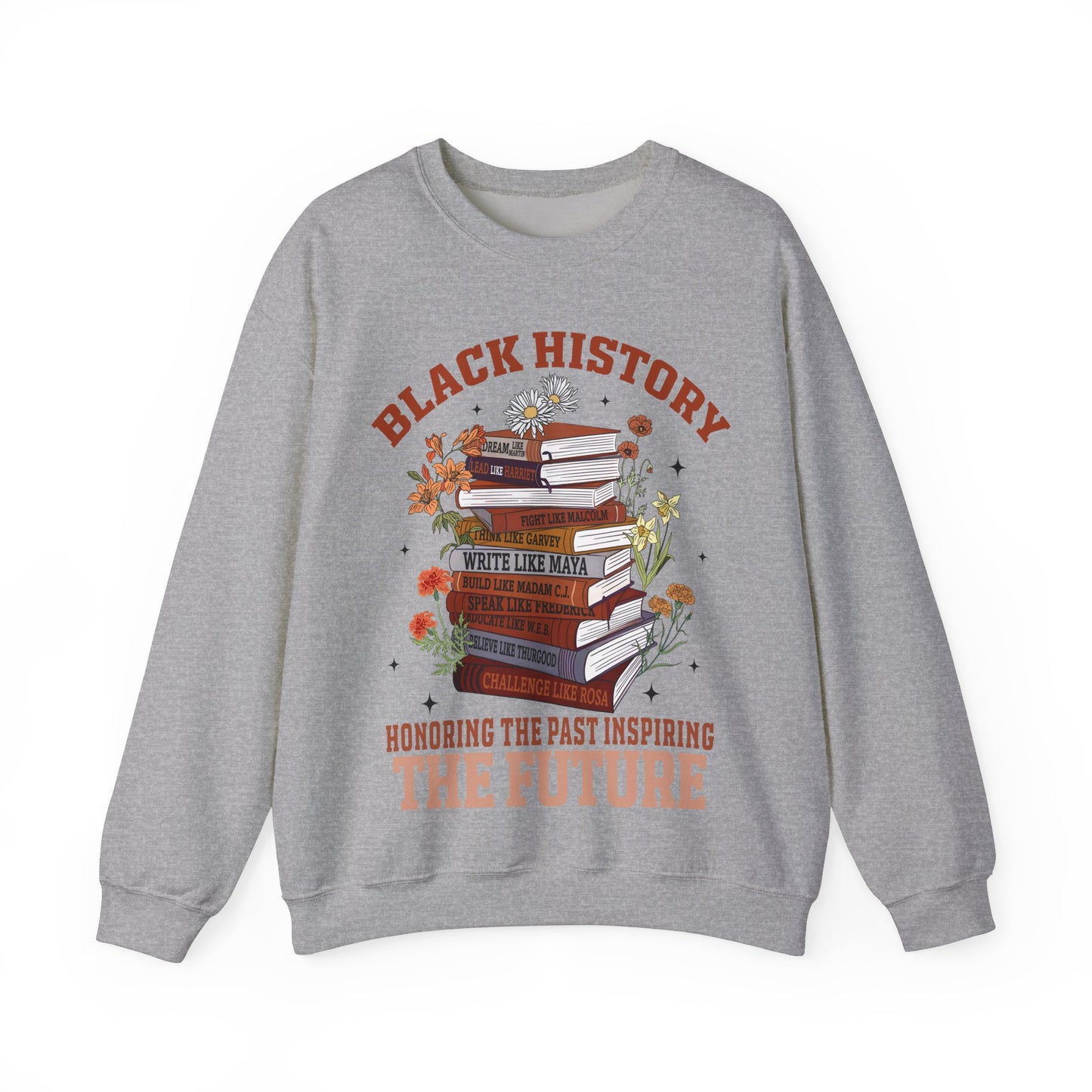 Black History book stacks 2 Unisex Heavy Blend™ Crewneck Sweatshirt