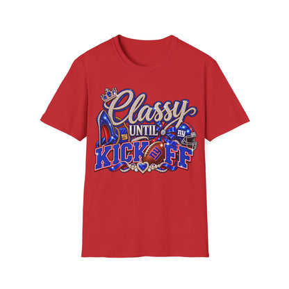 Classy until kickoff, ny Unisex Softstyle T-Shirt