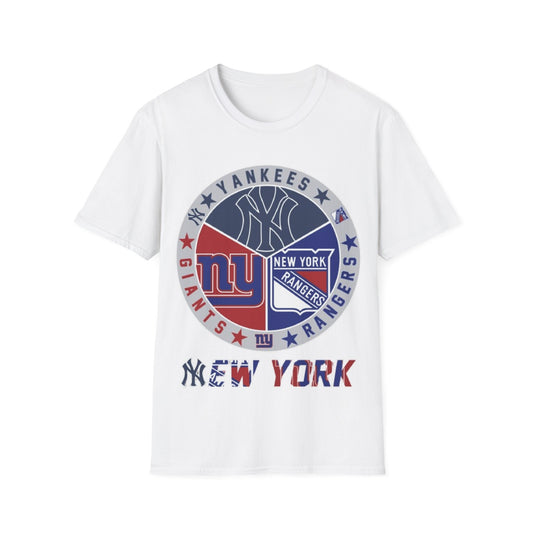 NY sports teams nyy nyg nyr Unisex Softstyle T-Shirt