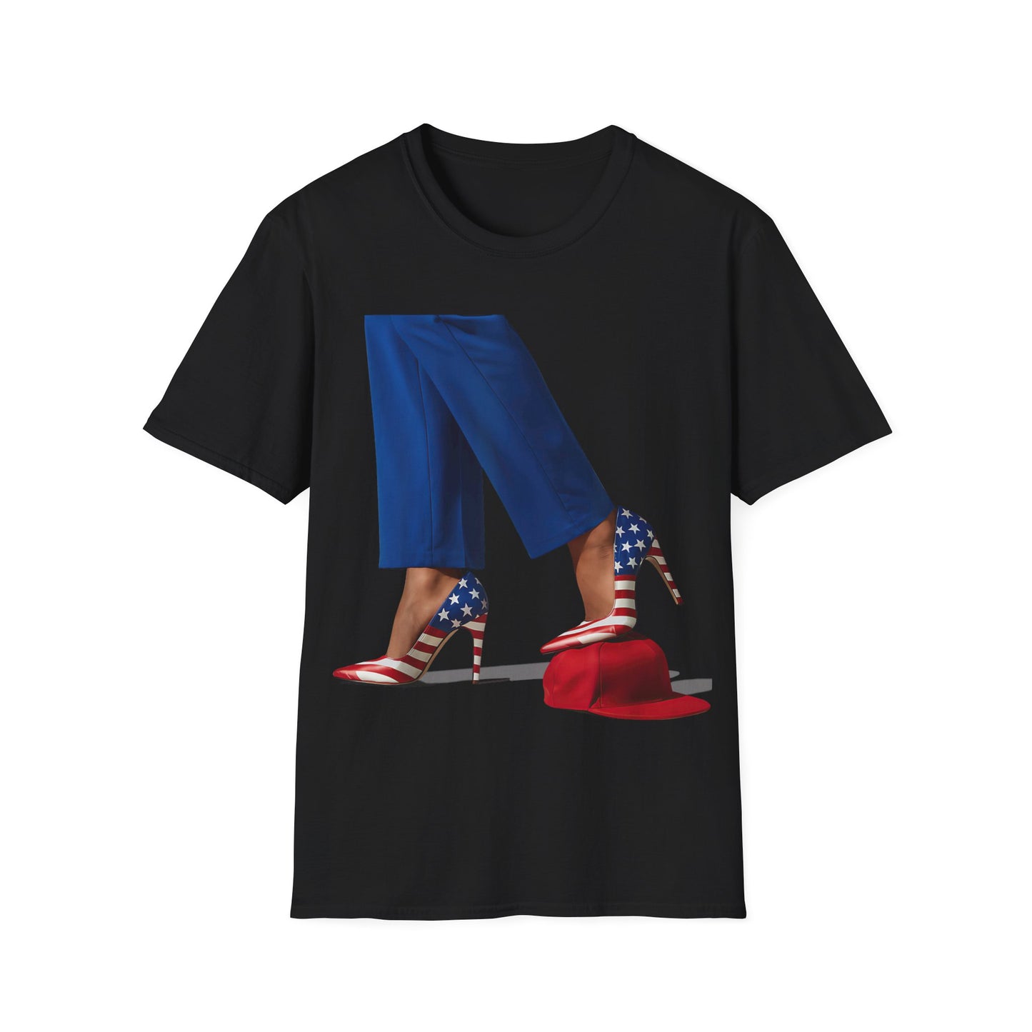 Kamala stepping on hat Unisex Softstyle T-Shirt