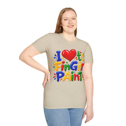 I love to fingerpaint Unisex Softstyle T-Shirt
