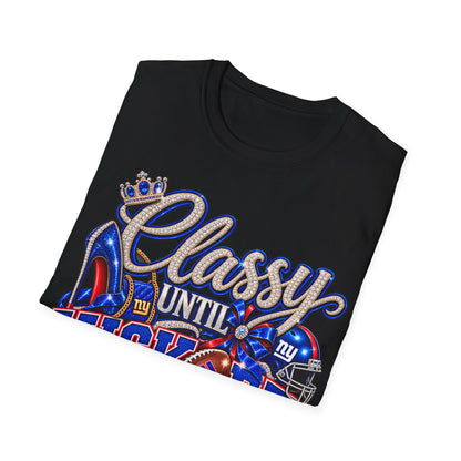 Classy until kickoff, ny Unisex Softstyle T-Shirt