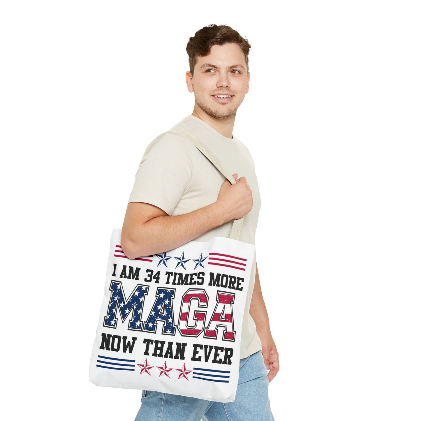 I am 34 times more maga Tote Bag (AOP)