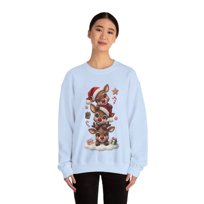 Cute Yarn Reindeer Unisex Heavy Blend™ Crewneck Sweatshirt