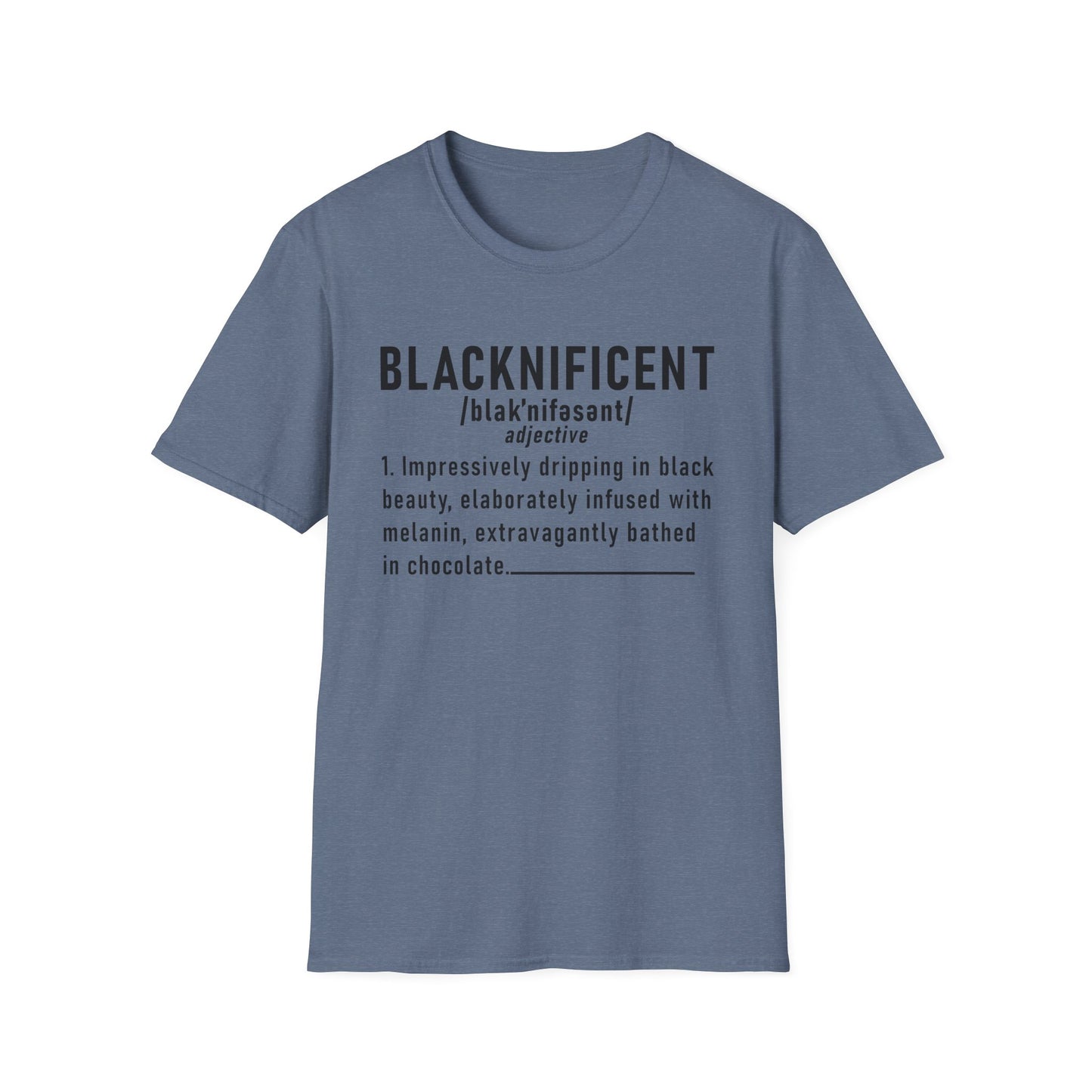 Blacknificent Unisex Softstyle T-Shirt | Inspirational Tee, Melanin Pride Shirt, Gift for Her/Him, Everyday Wear, Celebration Tee