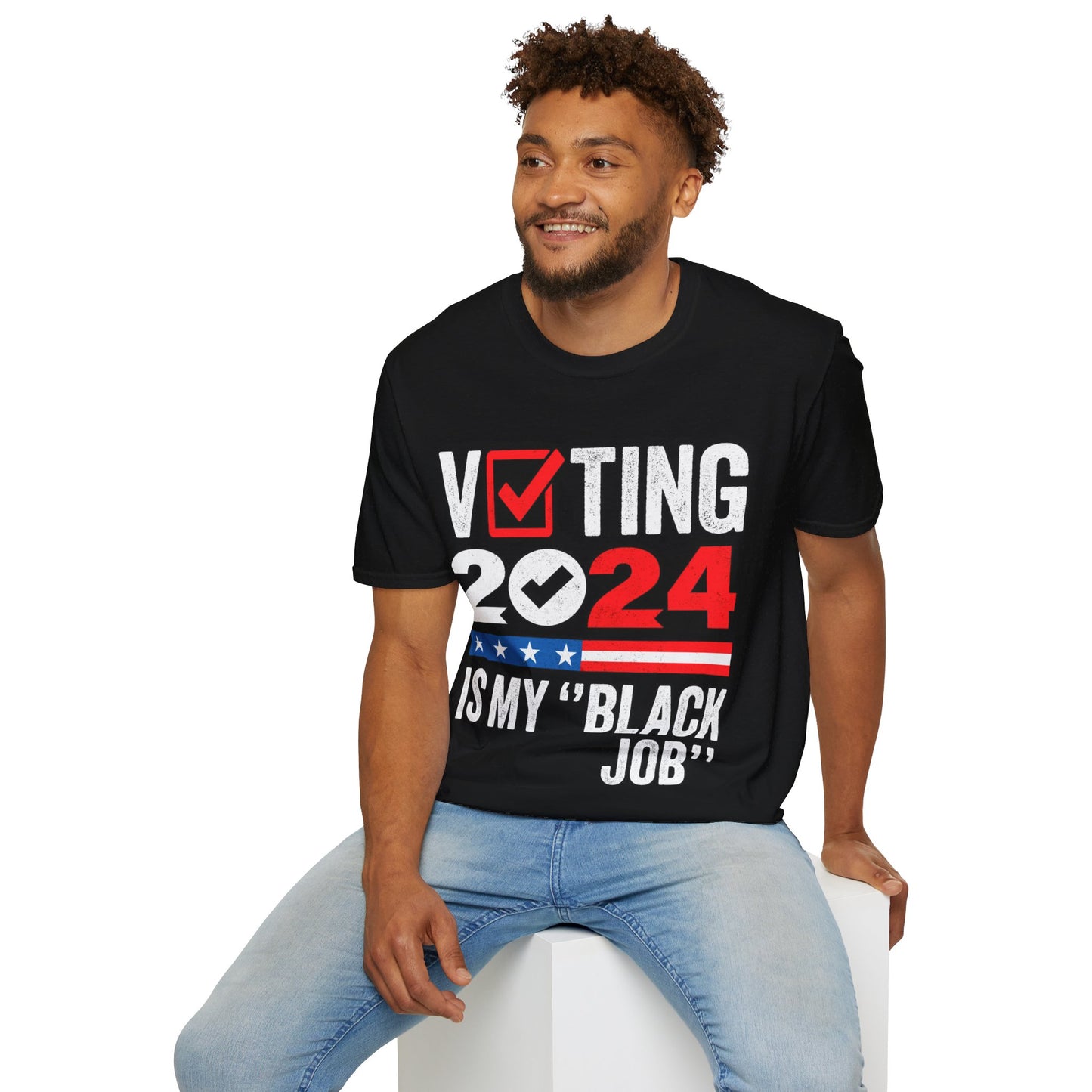 Voting is my black job Unisex Softstyle T-Shirt