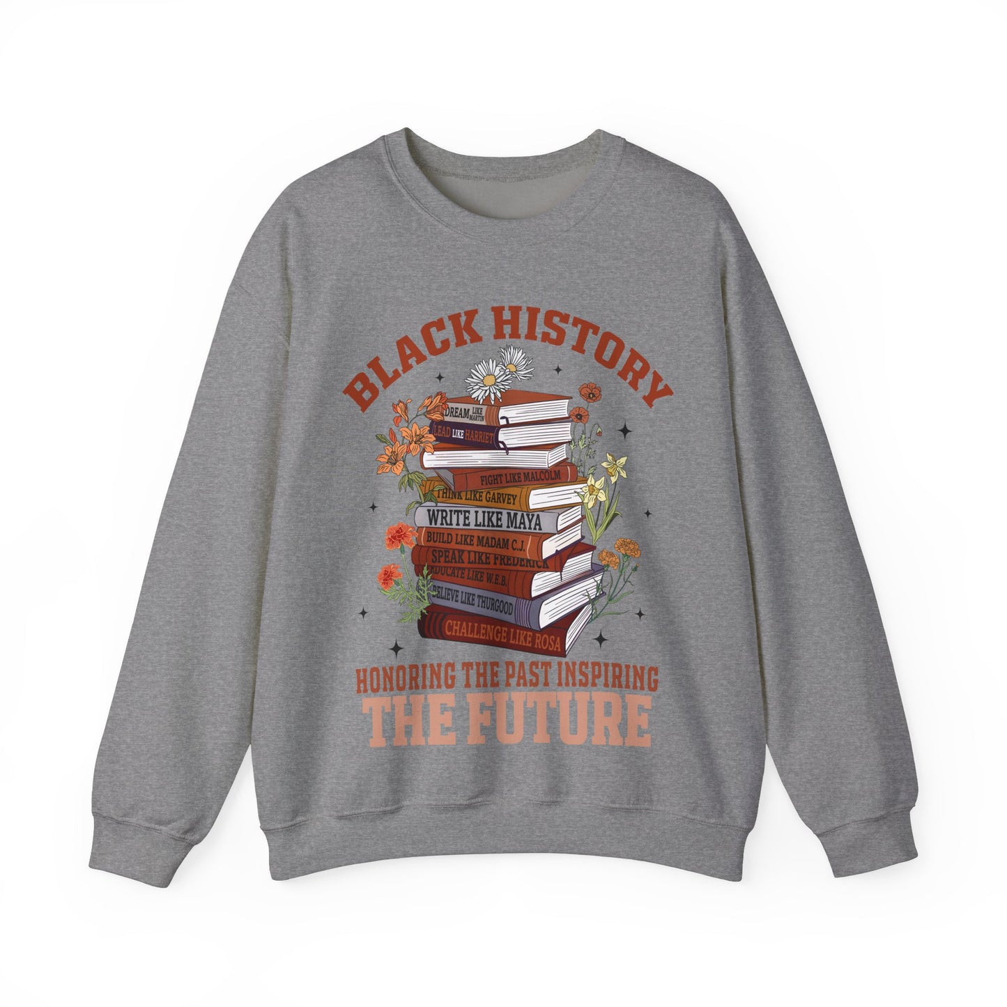 Black History book stacks 2 Unisex Heavy Blend™ Crewneck Sweatshirt