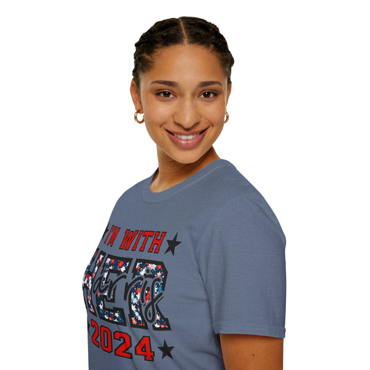 I'm with her 2024 Unisex Softstyle T-Shirt