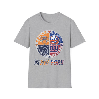 New York sports teams nyk nyi nyg nyy Unisex Softstyle T-Shirt