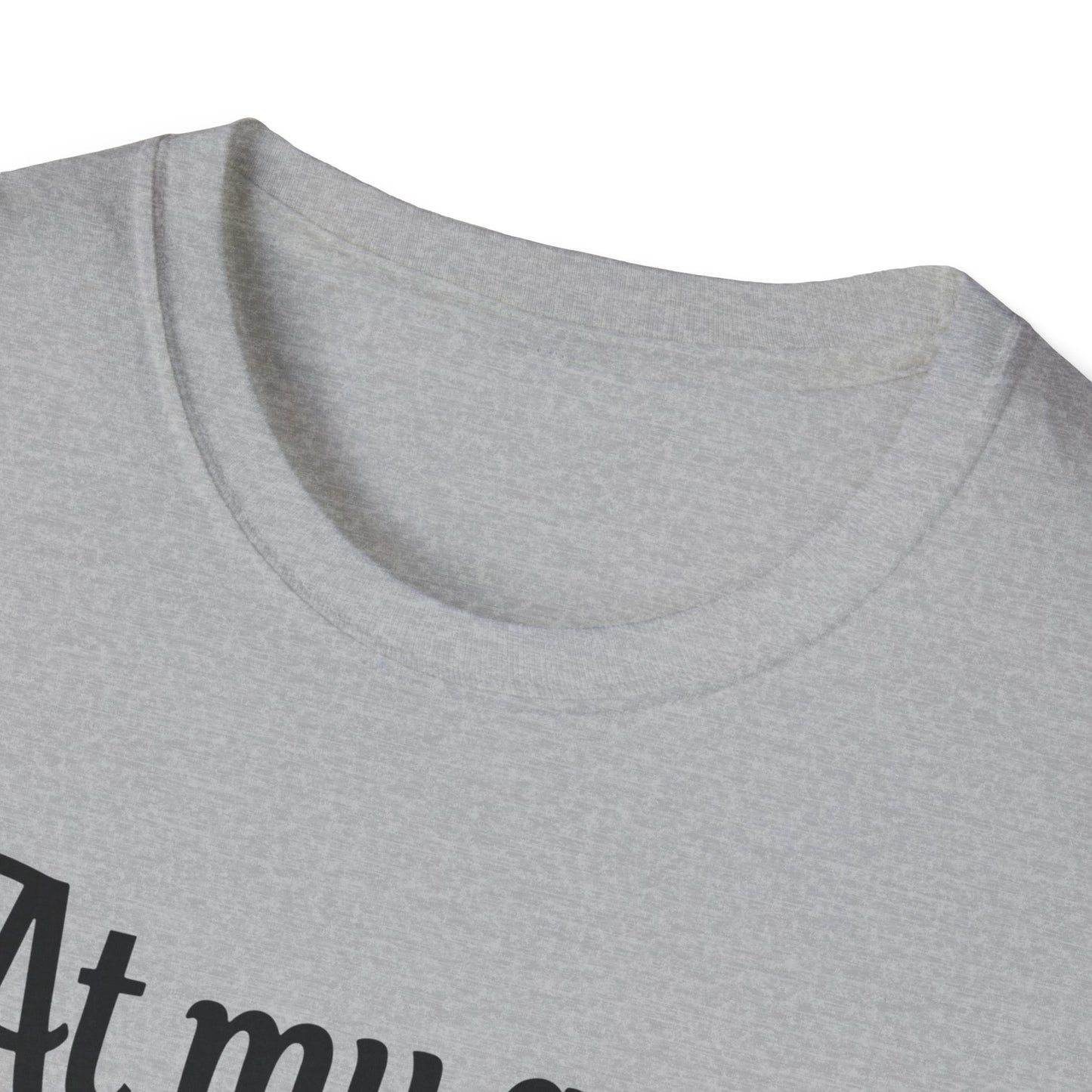 At my age I need glasses (black) Unisex Softstyle T-Shirt