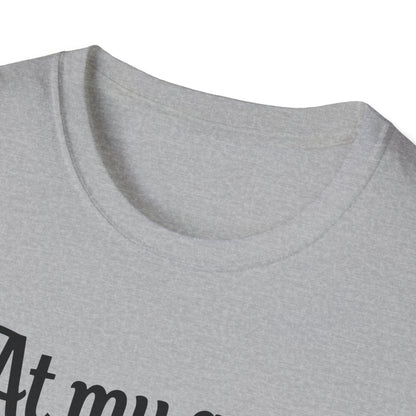 At my age I need glasses (black) Unisex Softstyle T-Shirt