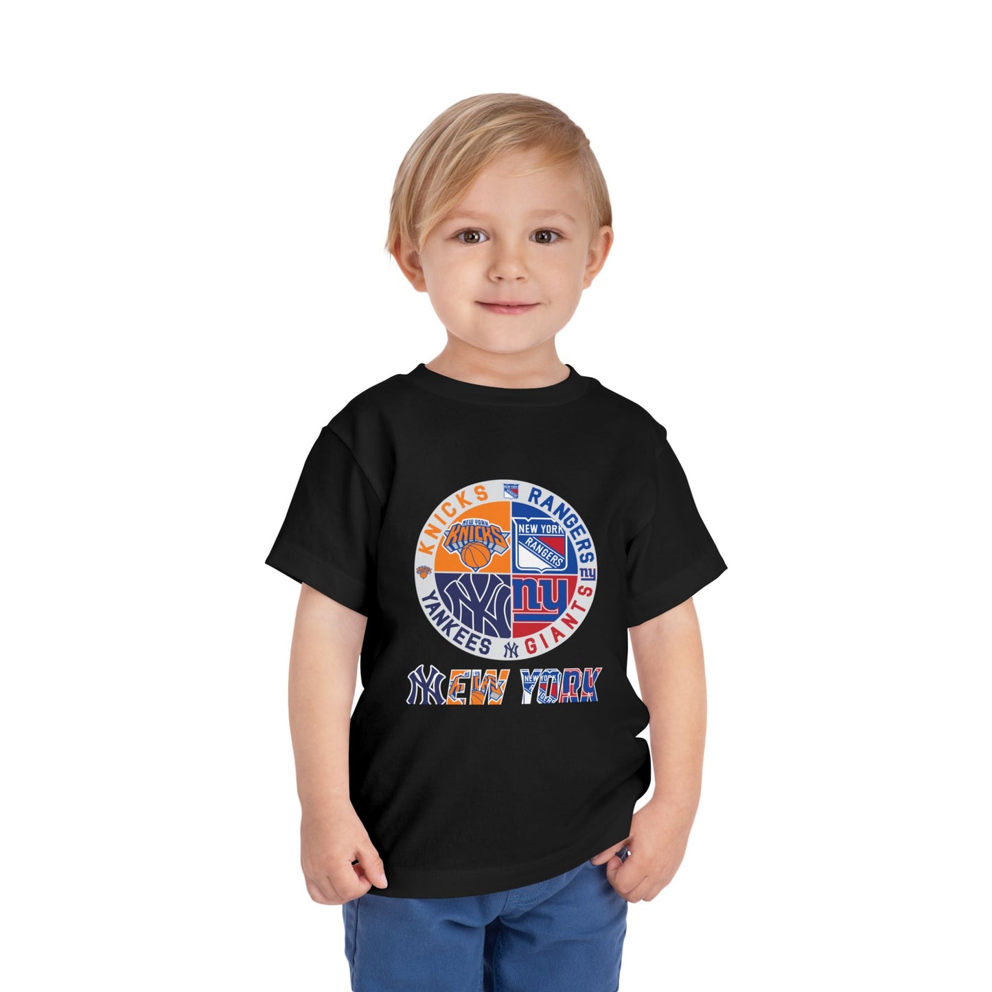 NY Teams nyy nyk nyg nyr Toddler Short Sleeve Tee
