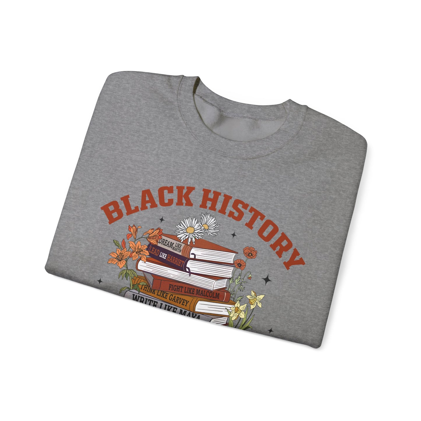 Black History book stacks 2 Unisex Heavy Blend™ Crewneck Sweatshirt