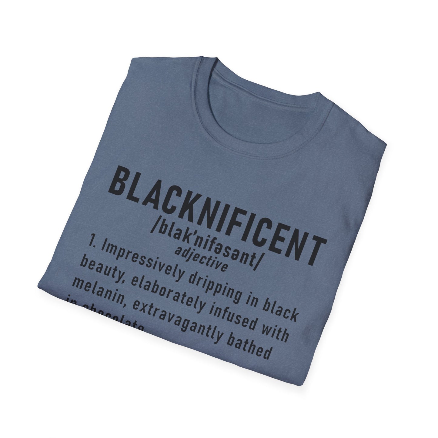 Blacknificent Unisex Softstyle T-Shirt | Inspirational Tee, Melanin Pride Shirt, Gift for Her/Him, Everyday Wear, Celebration Tee