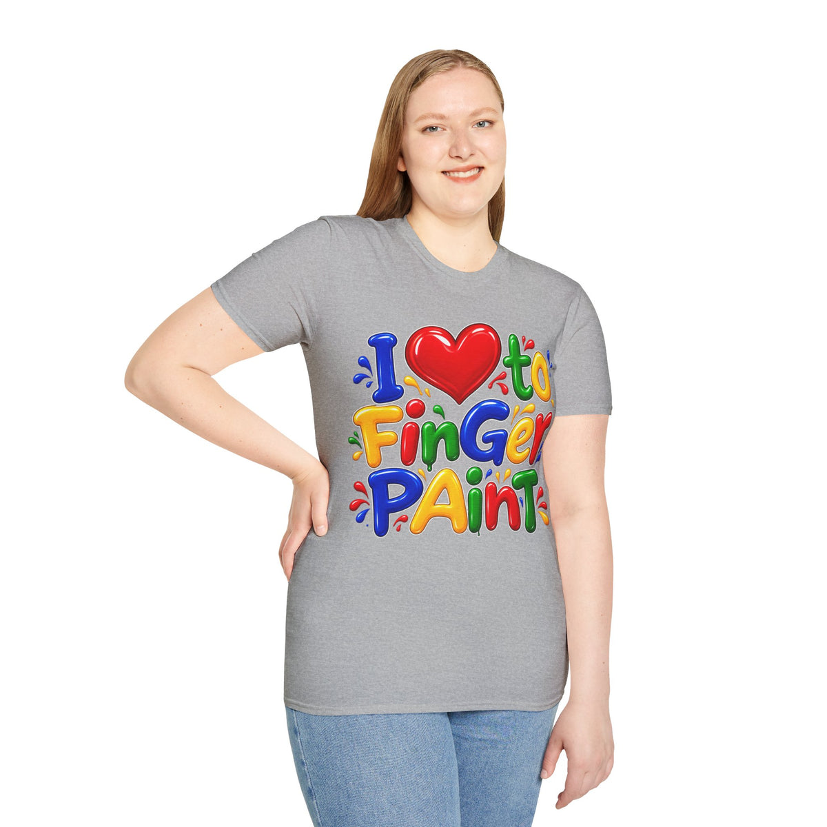 I love to fingerpaint Unisex Softstyle T-Shirt