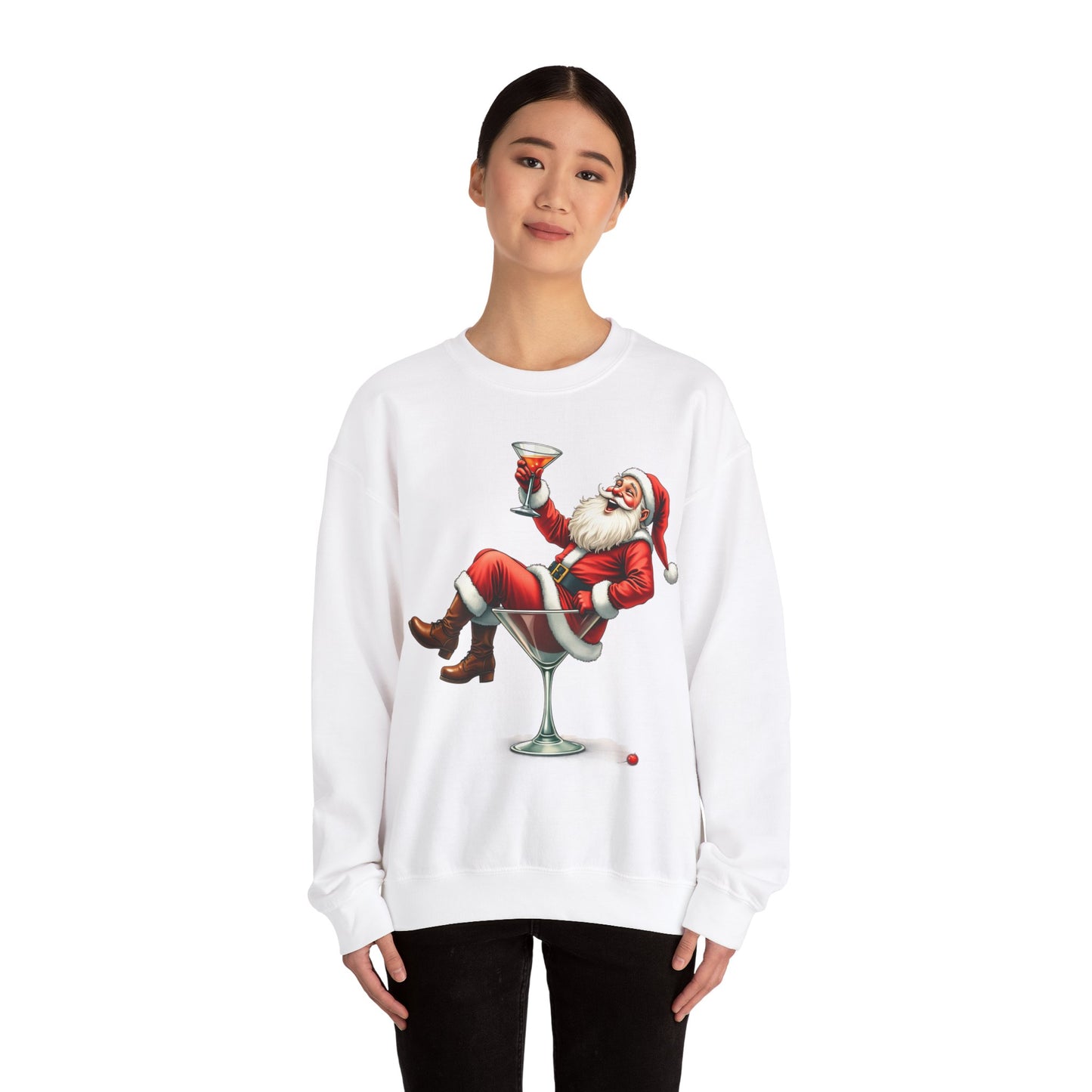 Santa in a glass Unisex Heavy Blend™ Crewneck Sweatshirt