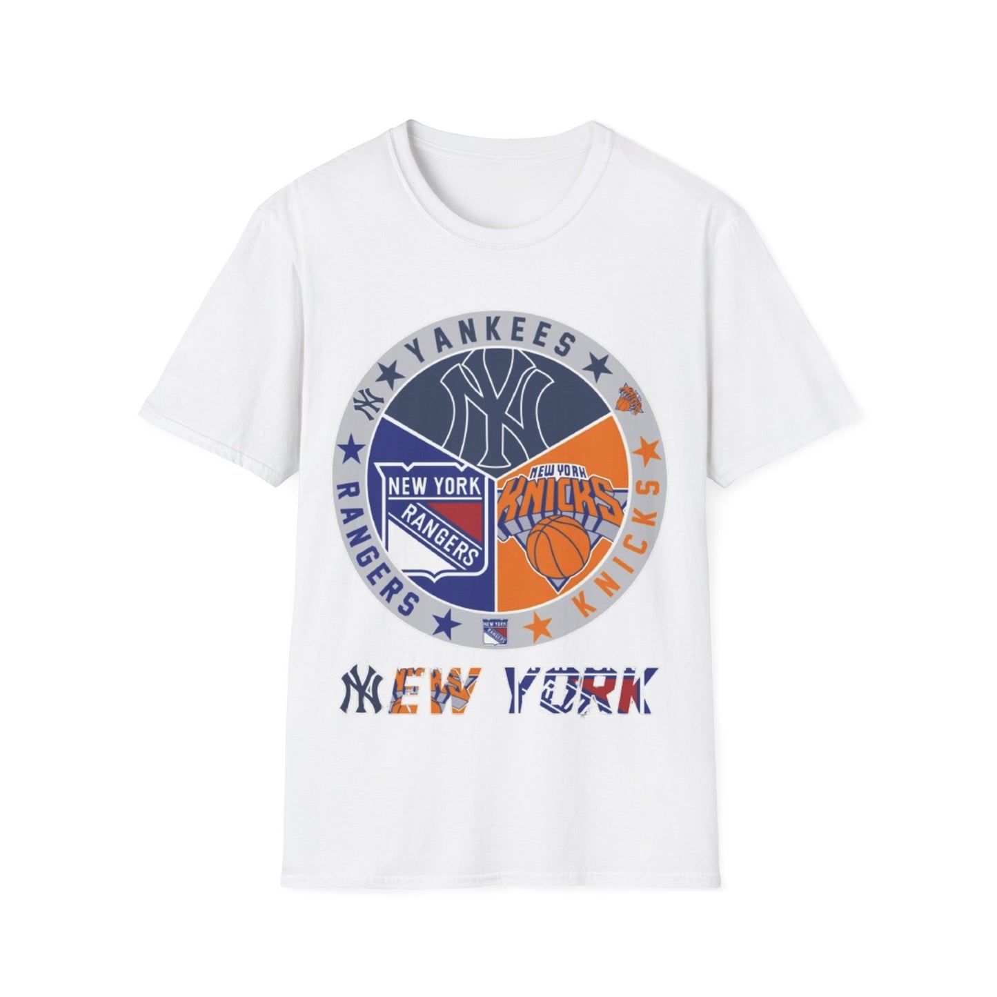 NY sports teams nyy nyk nyr Unisex Softstyle T-Shirt