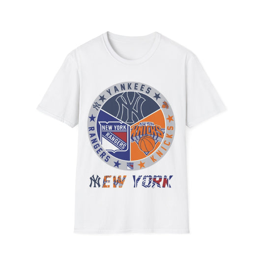 NY sports teams nyy nyk nyr Unisex Softstyle T-Shirt