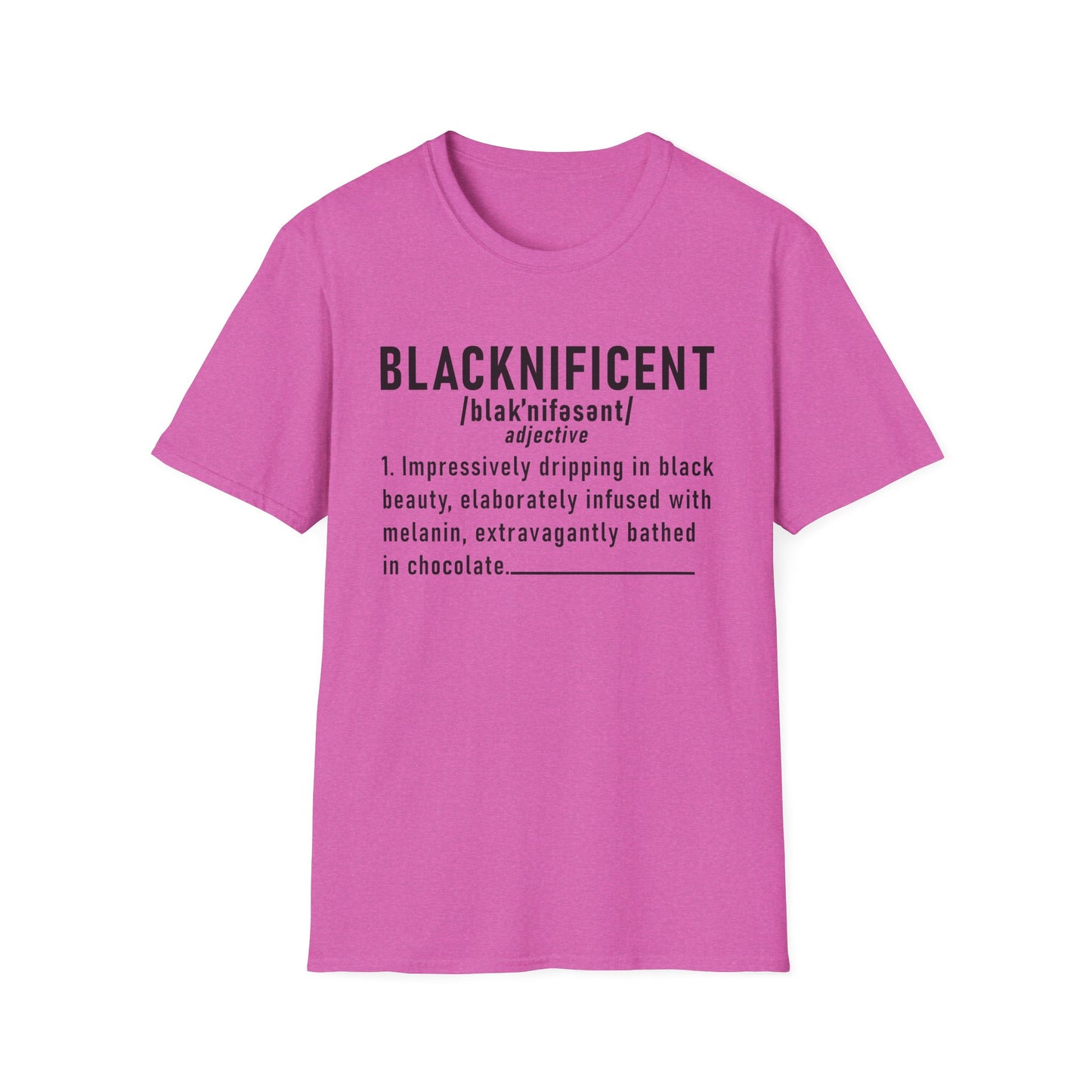 Blacknificent Unisex Softstyle T-Shirt | Inspirational Tee, Melanin Pride Shirt, Gift for Her/Him, Everyday Wear, Celebration Tee