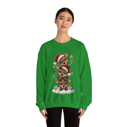 Cute Yarn Reindeer Unisex Heavy Blend™ Crewneck Sweatshirt