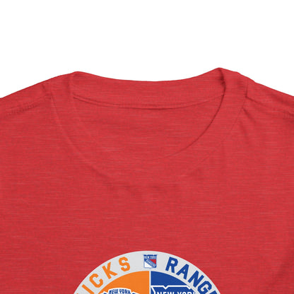NY Teams nyy nyk nyg nyr Toddler Short Sleeve Tee