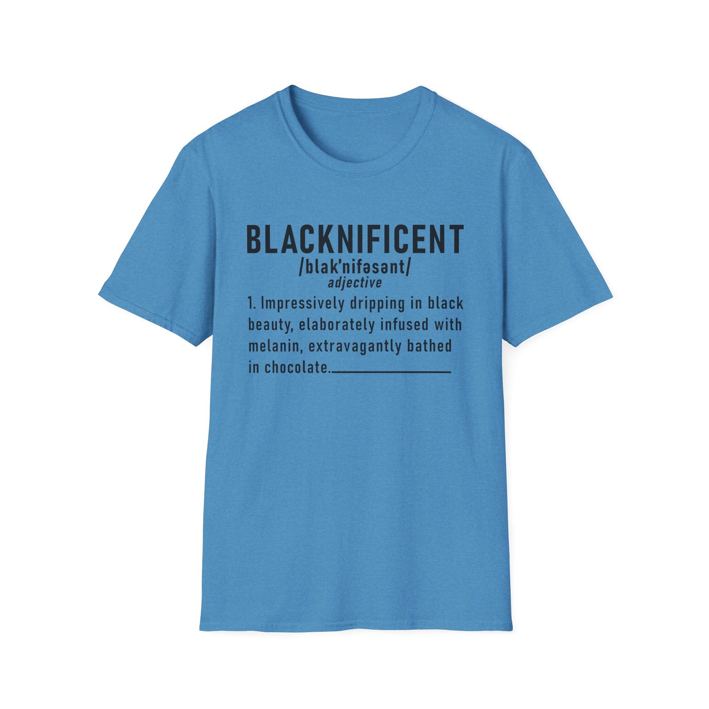 Blacknificent Unisex Softstyle T-Shirt | Inspirational Tee, Melanin Pride Shirt, Gift for Her/Him, Everyday Wear, Celebration Tee