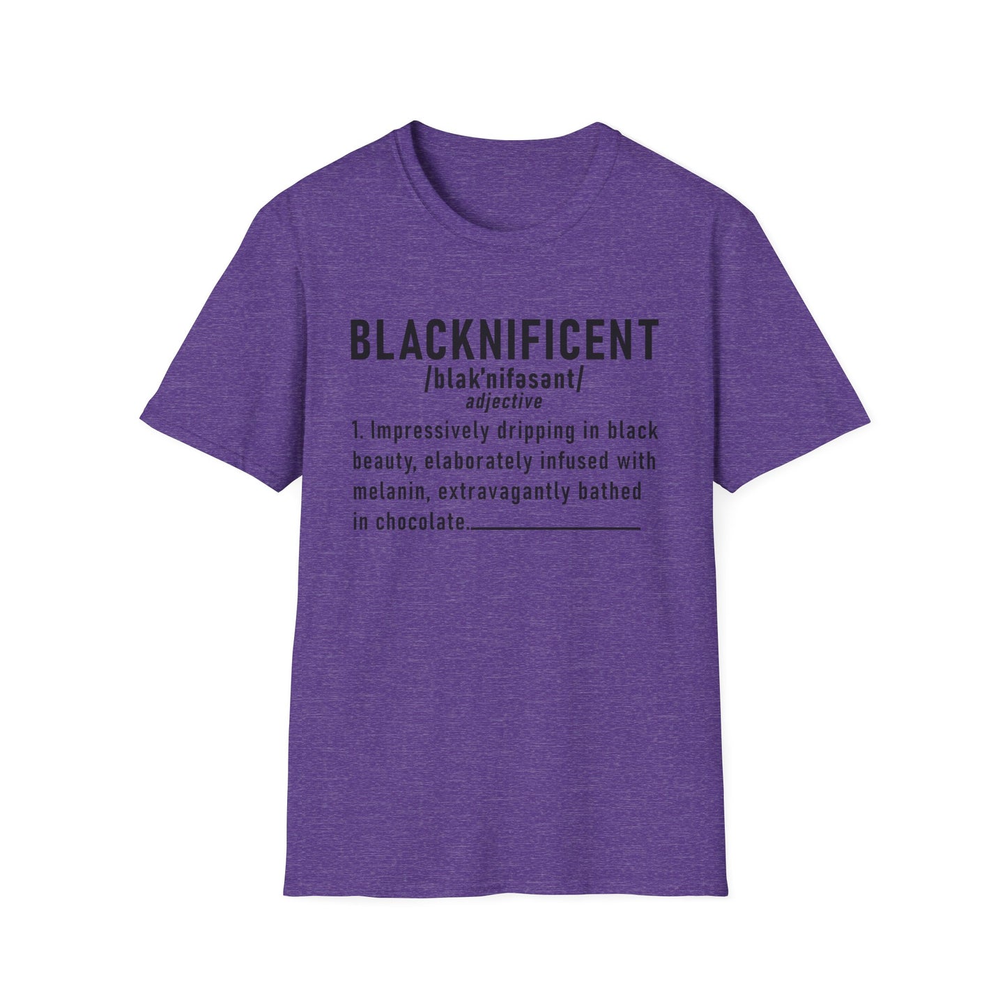 Blacknificent Unisex Softstyle T-Shirt | Inspirational Tee, Melanin Pride Shirt, Gift for Her/Him, Everyday Wear, Celebration Tee