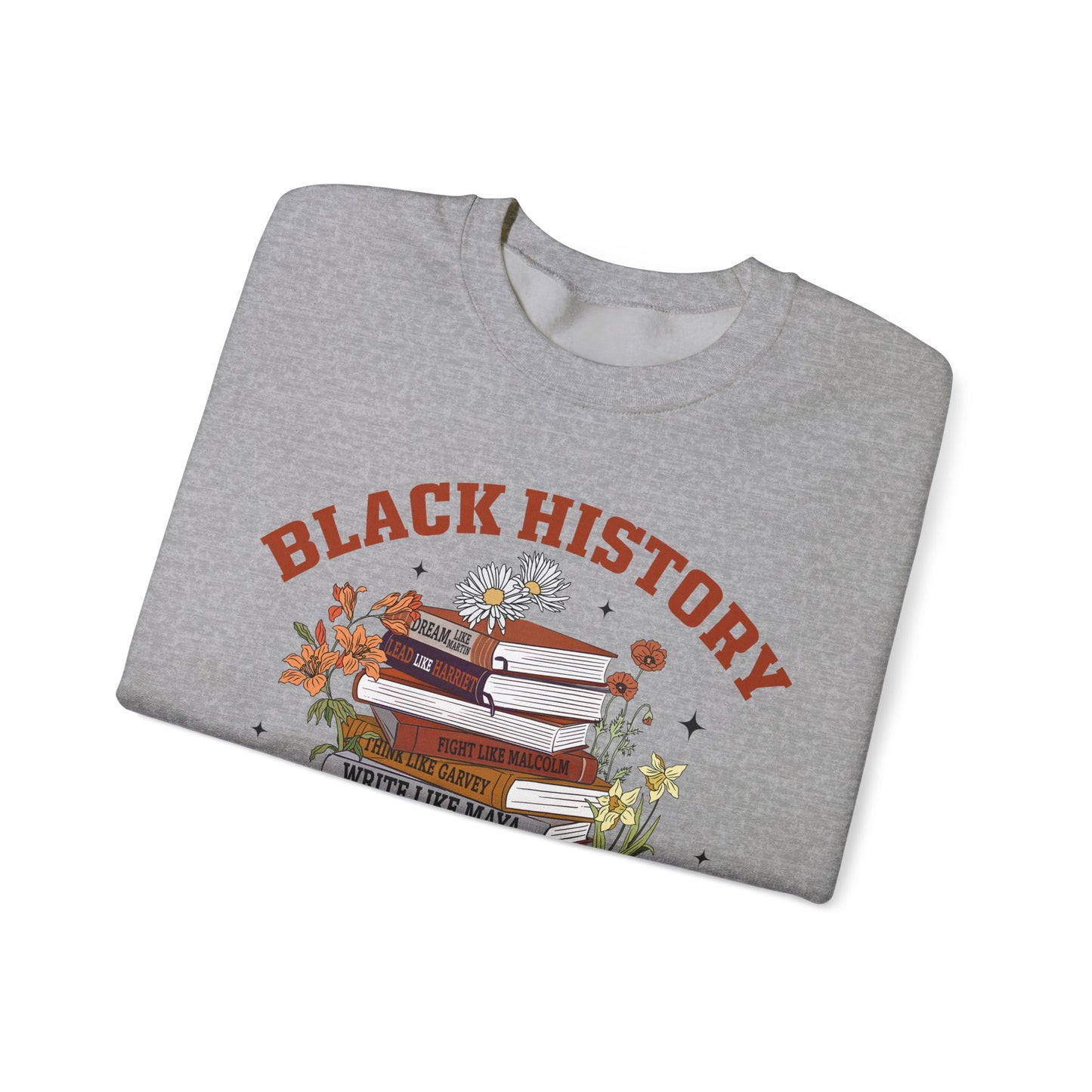 Black History book stacks 2 Unisex Heavy Blend™ Crewneck Sweatshirt