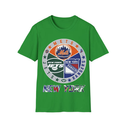 NY sports teams nym nyr nyj Unisex Softstyle T-Shirt