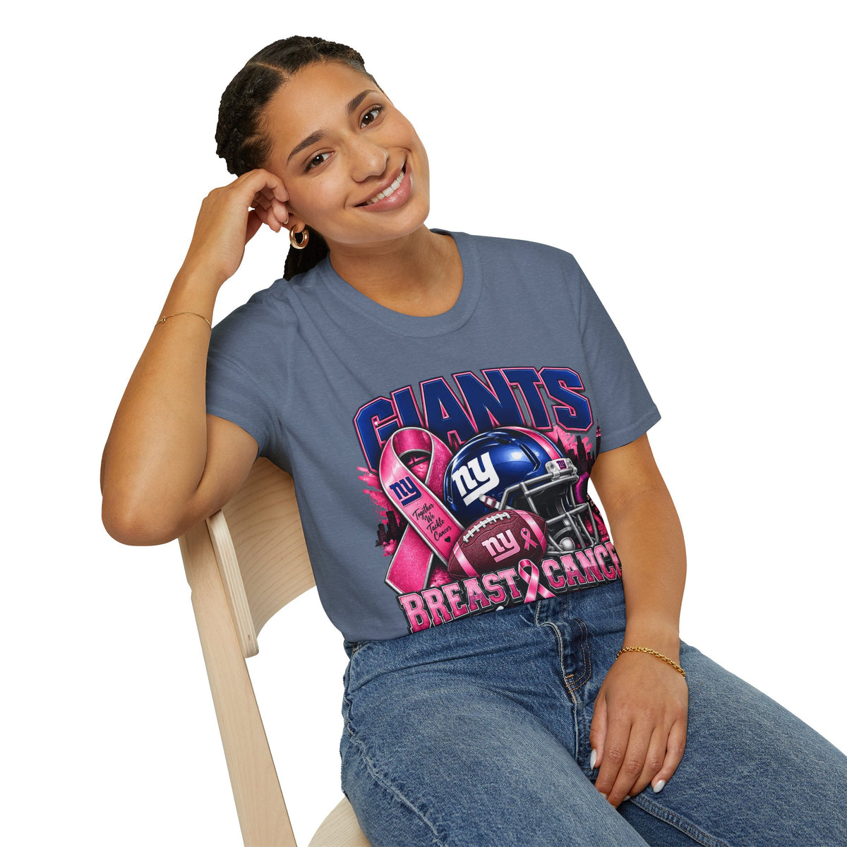 Giants Cancer Awareness Unisex Softstyle T-Shirt