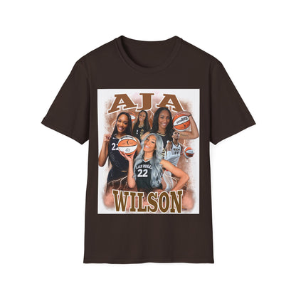 A Wilson basketball collage, white Unisex Softstyle T-Shirt