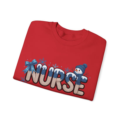 Nurse Snowman Unisex Heavy Blend™ Crewneck Sweatshirt