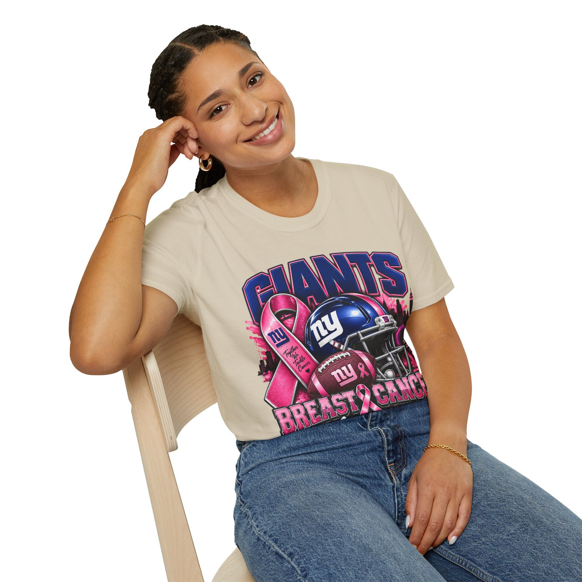 Giants Cancer Awareness Unisex Softstyle T-Shirt