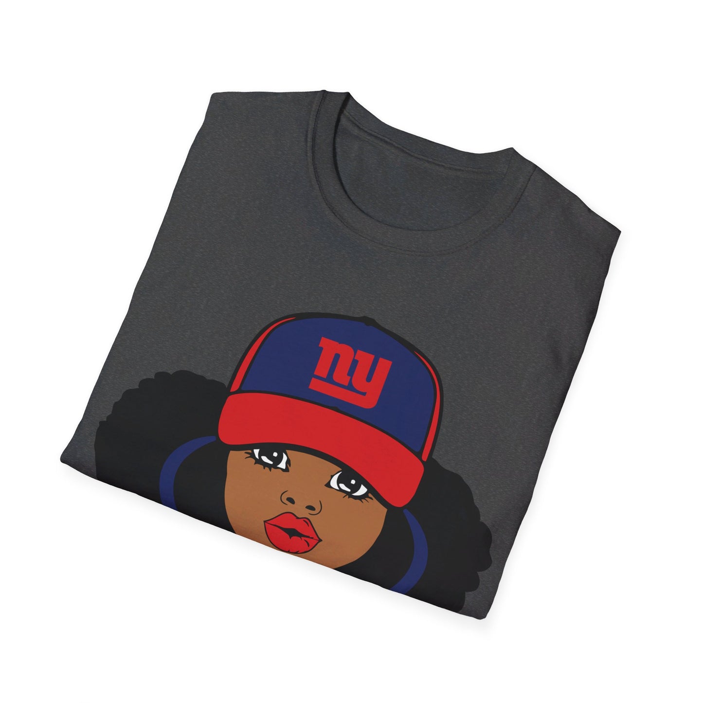 NY Girl with puffs Unisex Softstyle T-Shirt